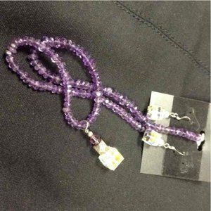 Swarovski Crystal/Amethyst Necklace/Earring Set